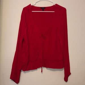 Red low cut blouse